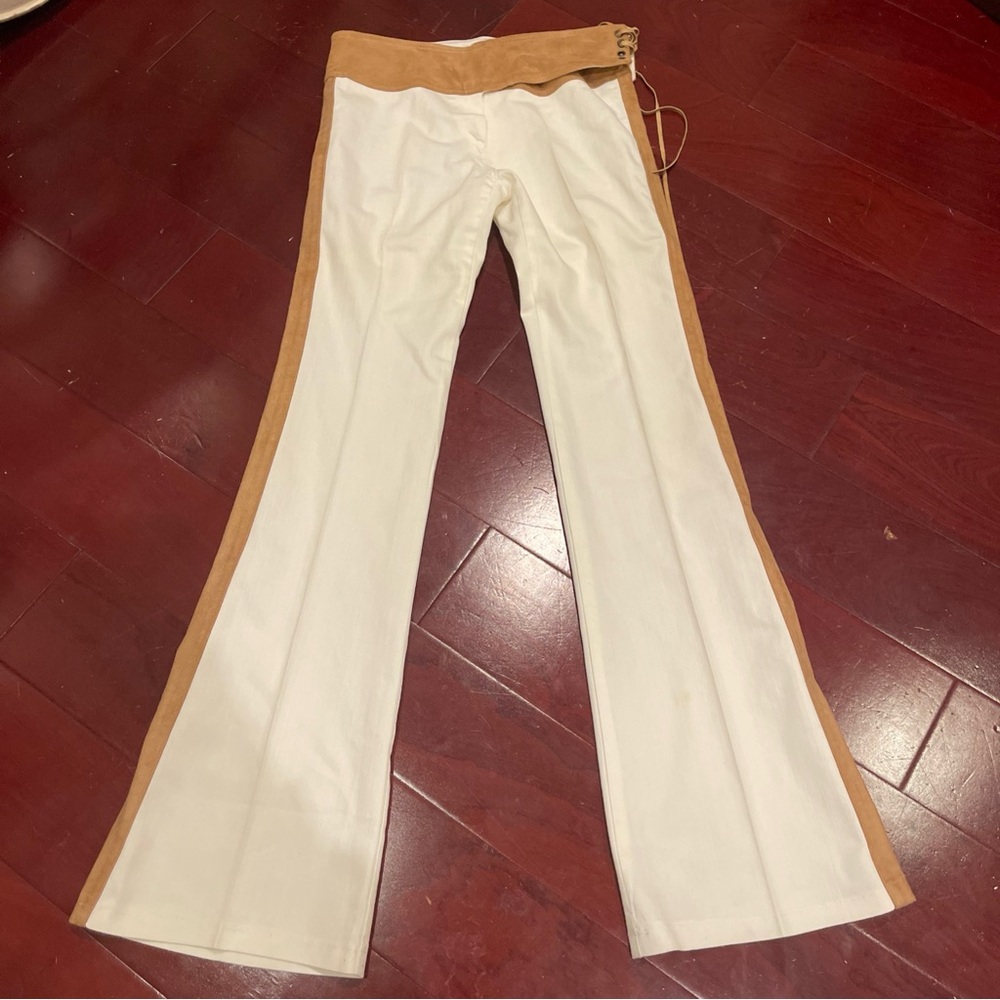 Bebe vintage low rise suede flare pants